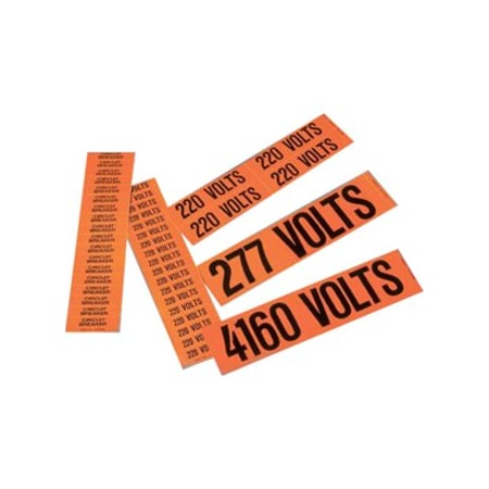 PANDUIT Voltage Marker, Vinyl, 480 Volts, PK5 PCV-480AY